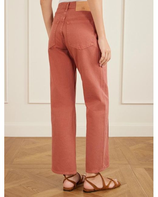 Ulla Johnson Red High-Waisted Straight Leg Jeans