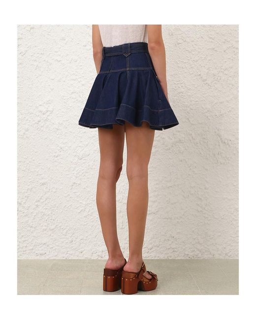 Zimmermann Blue Denim Skirt With Belt Loop