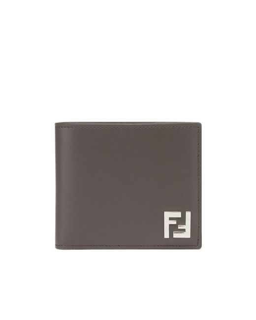 Fendi Gray Ff Bi-Fold Wallet for men