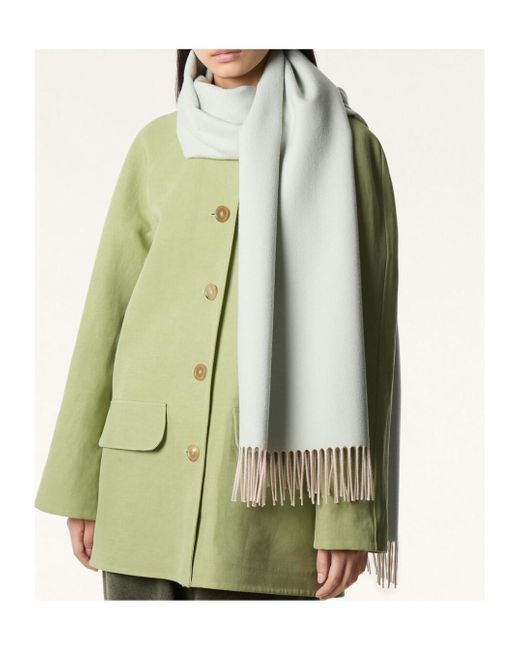 Loro Piana White Two Tone Scarf