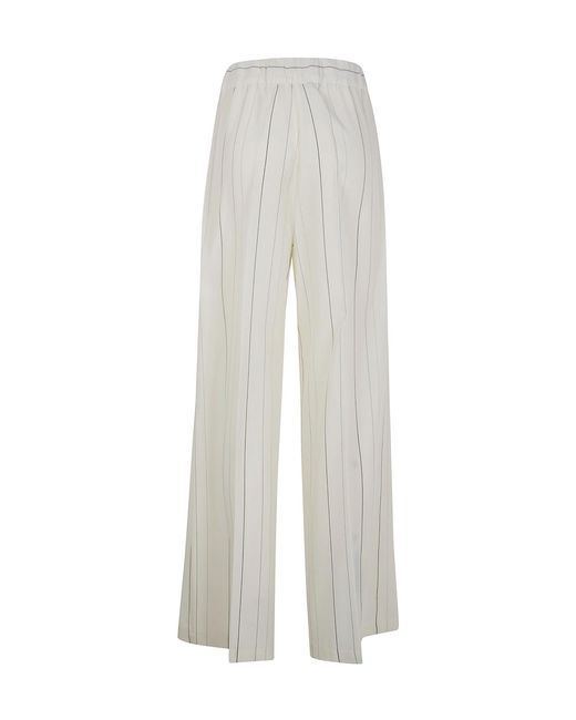 Semicouture White Striped Trousers