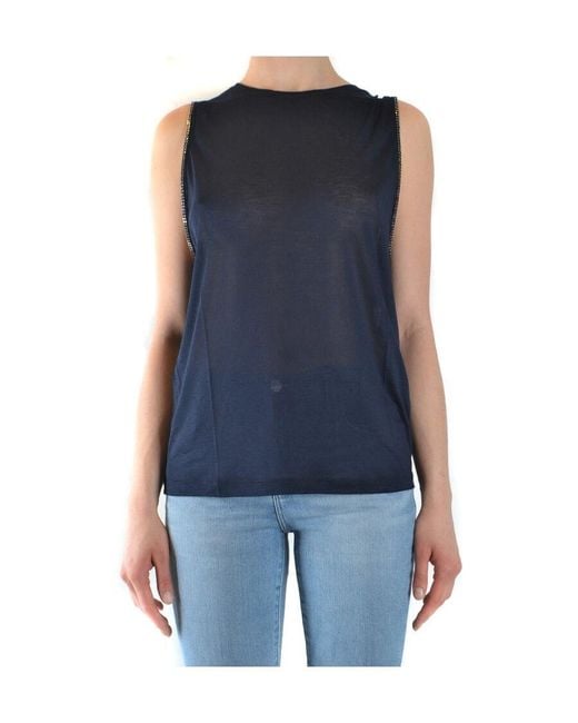 Dondup Blue Sleeveless T-Shirt