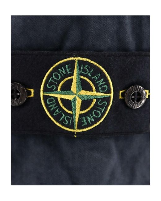 Stone Island Blue Logo Patch Tapered Leg Pants for men