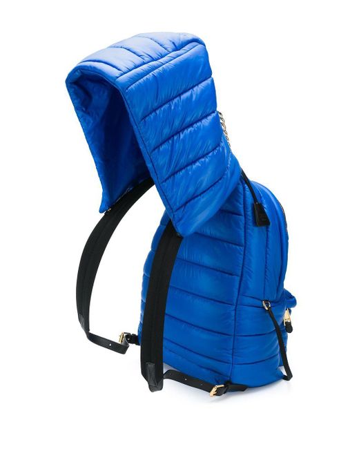 Moschino Blue Quilted Small Backpack