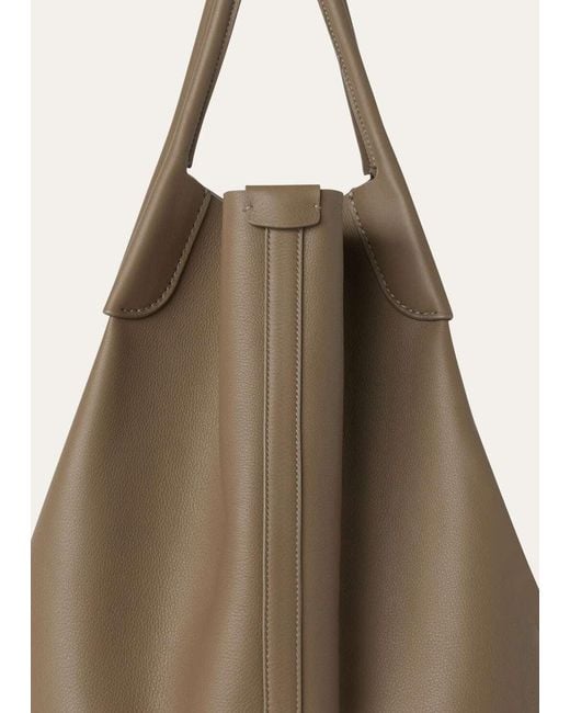 Loro Piana Brown Extra-Large Bale Hobo Bag