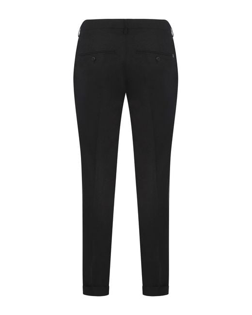 Dondup Black Gaubert Virgin Wool Pants for men