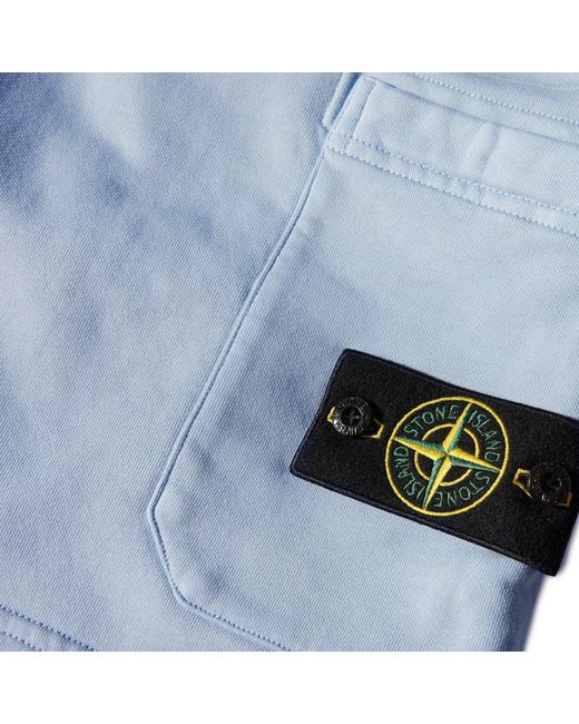 Stone Island Blue Solid Color Shorts for men