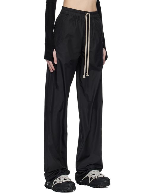 Moncler Black Moncler Rick Owens Drawstring Straight Leg Pants for men