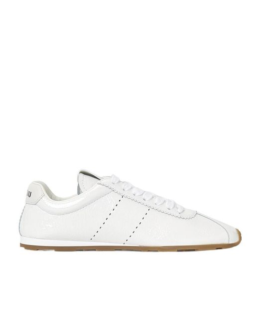 Miu Miu White Plume Bleach Sneakers