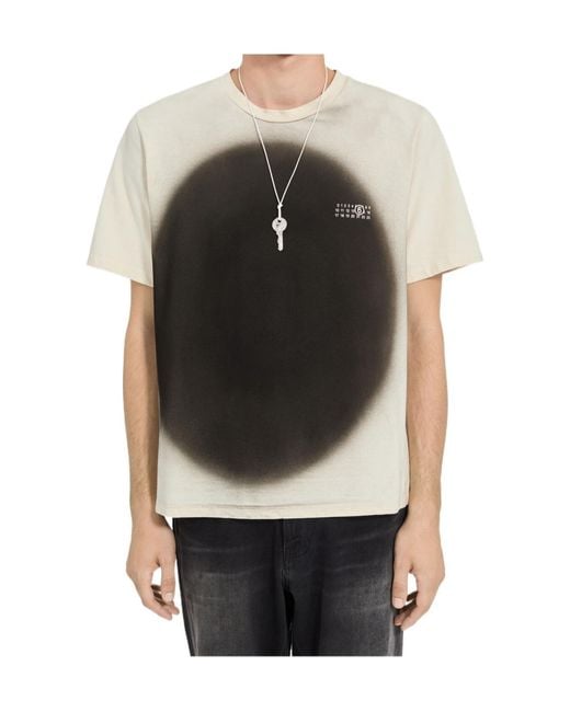 MM6 by Maison Margiela Black Logo Printed Crewneck T-Shirt for men