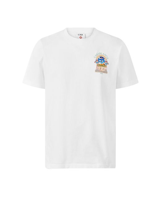 Casablanca White Printed T-Shirt for men