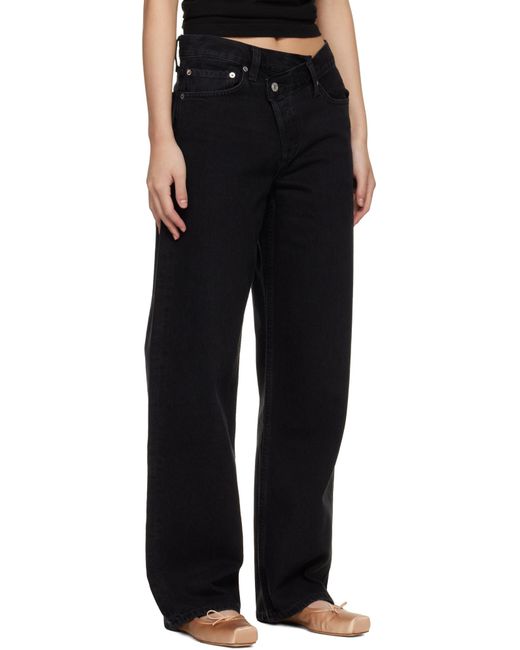 Agolde Black Arc Criss Cross Curved Leg Jeans