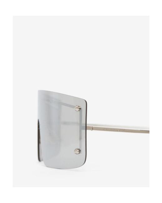 McQueen White Eyewear Oversized Frame Sunglasses