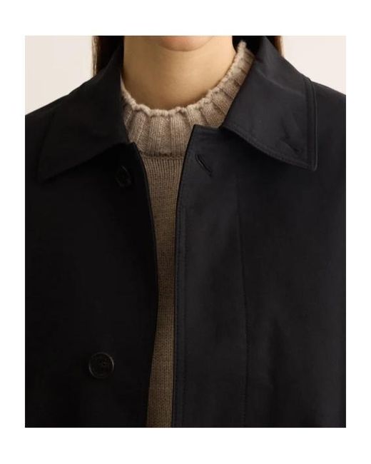 DUNST Black Collared Long-Sleeved Trench Coat for men