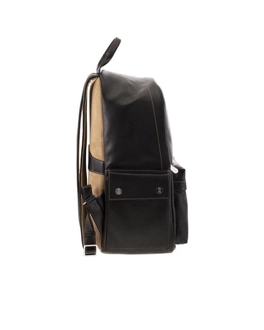 Brunello Cucinelli Black Travel Zip-Pocket Backpack for men