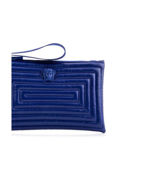 Versace Blue Logo Hand-Held Bag