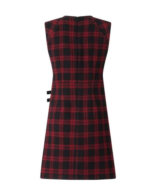 Pinko Red Knee Length Dress Buckle Detail