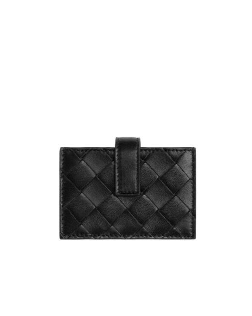 Bottega Veneta Black Intrecciato Accordion Card Holder