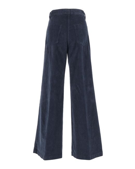 Aspesi Blue Straight-Leg Casual Pants