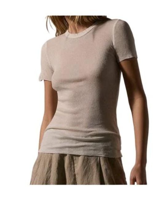 James Perse Brown Short-Sleeved Knitted T-Shirt