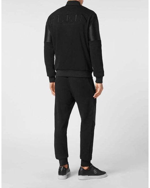 Philipp Plein Black Long-Sleeved Sportswear And Trouser Sets for men