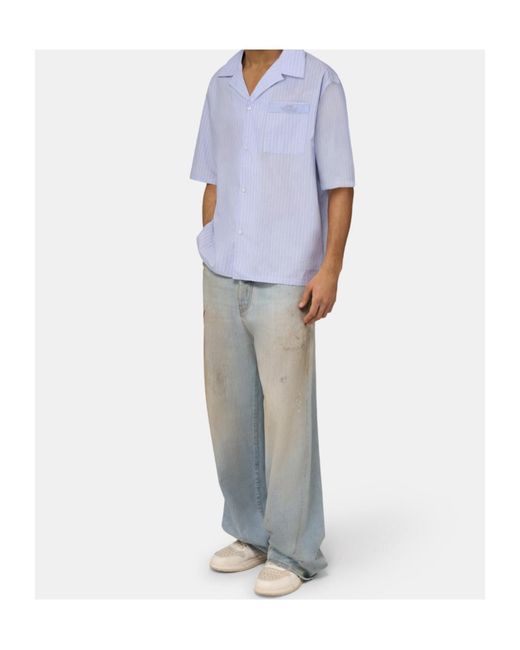 Amiri Gray Vintage-Effect Wide-Leg Jeans for men