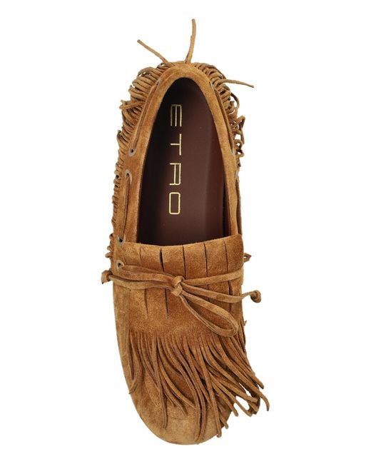 Etro Brown Round-Toe Loafers