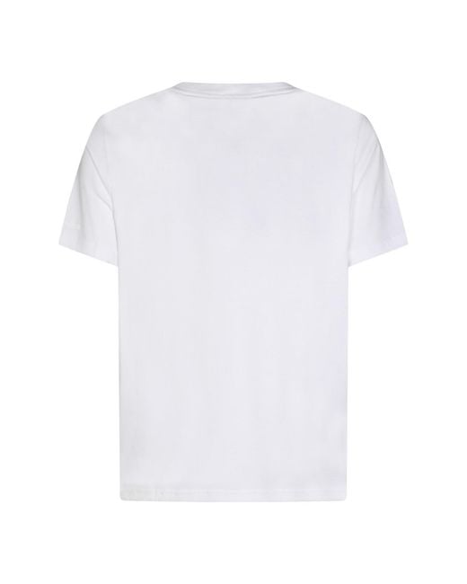 Moose Knuckles White Conway Logo Printed Crewneck T-Shirt for men