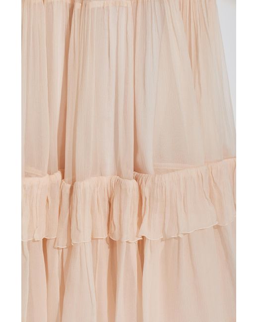 Chloé Natural Chloé Tiered Midi Skirt