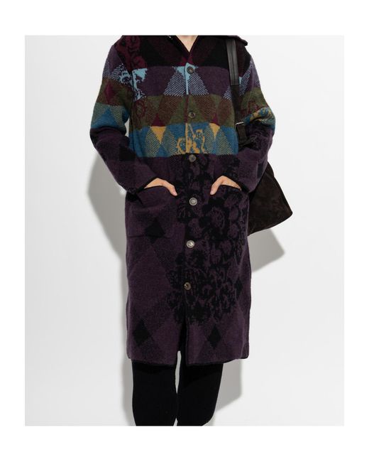 Dries Van Noten Black Patchwork Wool Cardigan for men