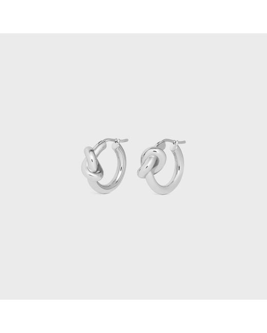 Céline White Knot Hoops for men