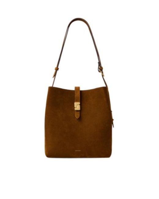 Soeur Brown Top Handle Shoulder Bag