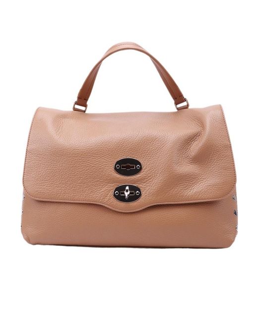 Zanellato Brown Rivet Shoulder Bag