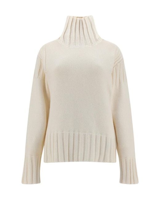 Jil Sander White Roll-Neck Knitted Jumper