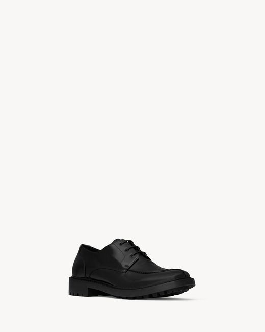 Saint Laurent Black Lino Derbies for men