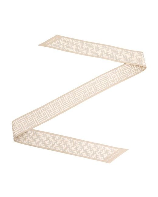 Givenchy White Pointed Silk Scarf