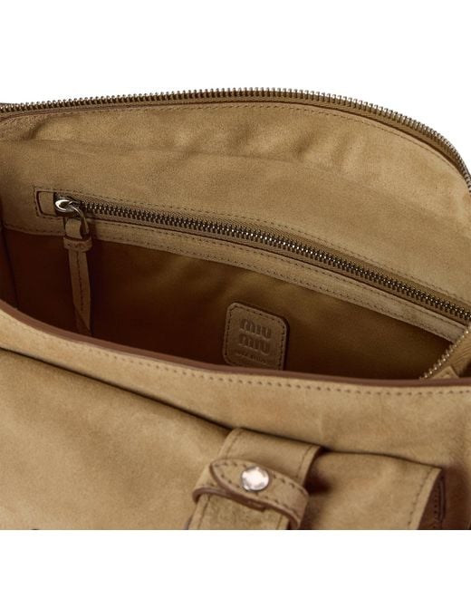 Miu Miu Natural Suede Shoulder Bag