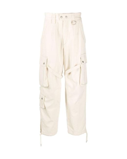 Isabel Marant White Eusebio Cotton Cargo Pants for men