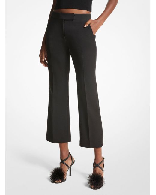MICHAEL Michael Kors Black Feather Detailed Stretch Trousers