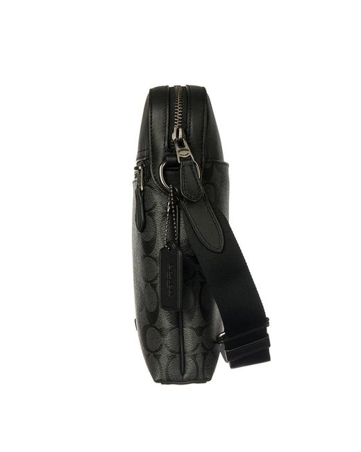 COACH Black Logo Jacquard Shoulder Bag for men