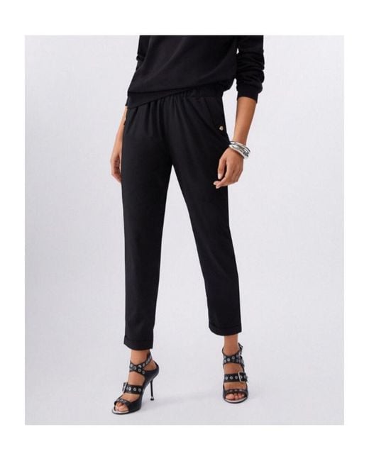 Liu Jo Black Cuffed Elasticated Trousers