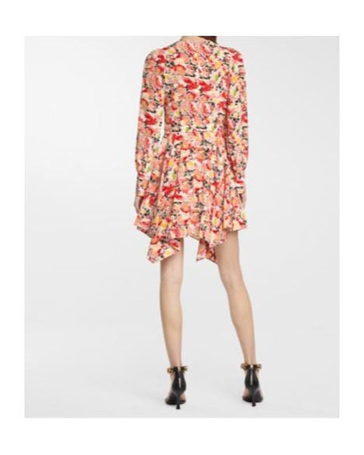 Stella McCartney Red Felicity Floral Silk Minidress
