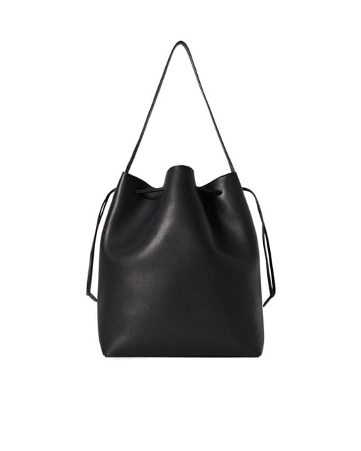 The Row Black Belvedere Drawstring Bucket Bag