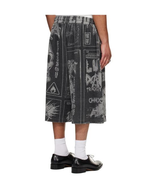 Lu'u Dan Gray Bball Printed Shorts for men