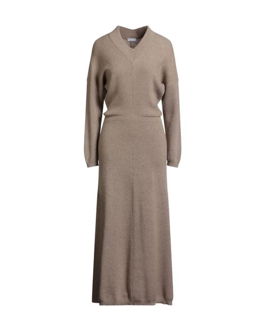 Brunello Cucinelli Brown Cashmere Knit Dress