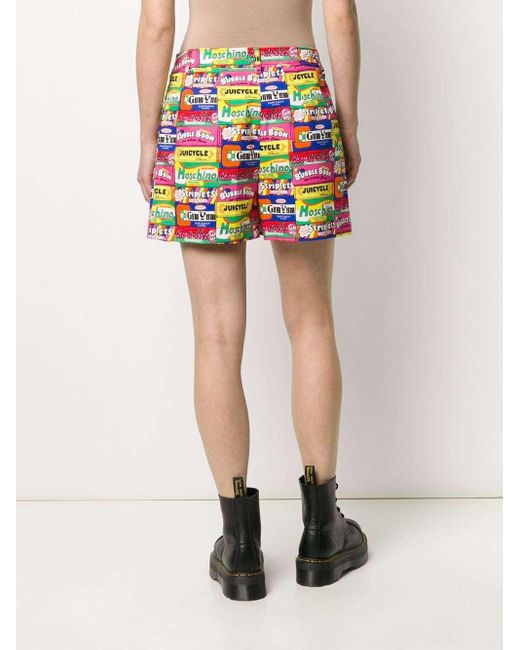 Moschino Multicolor Pattern Printed Shorts