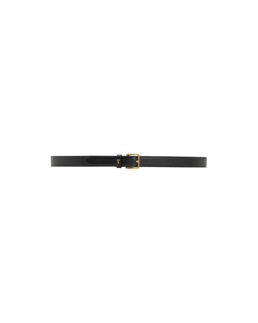 AMI Black Leather Paris Paris Belt for men
