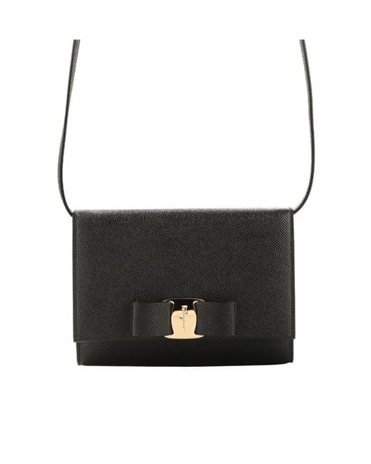 Ferragamo Black Flap Shoulder Bag