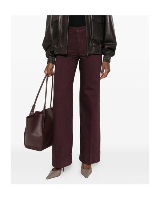 Victoria Beckham Purple Alina Straight-Leg Jeans