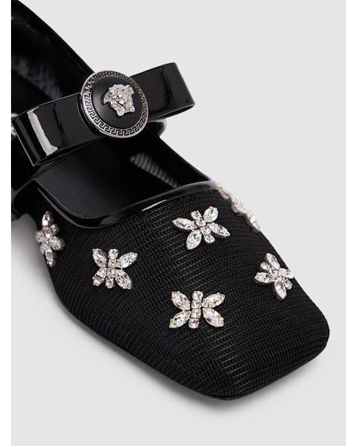 Versace Black Mesh Ballet Flats